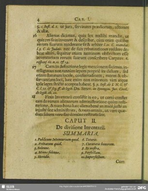Caput II. De divisione Inventarii