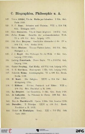 Biographien, Philosophie u. A. (Nr. 127-163)