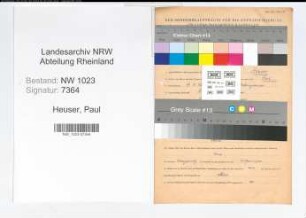Entnazifizierung Paul Heuser , geb. 27.05.1902 (Vollziehungsbeamter)