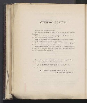 Condition de vente