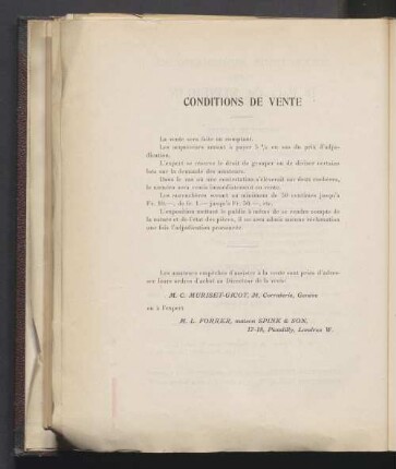 Condition de vente