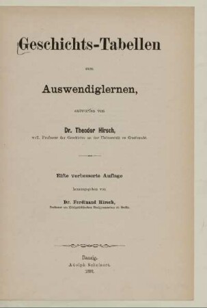 Geschichts-Tabellen zum Auswendiglernen