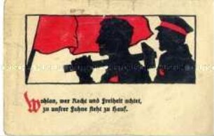 Postkarte mit Revolutionsmotiv