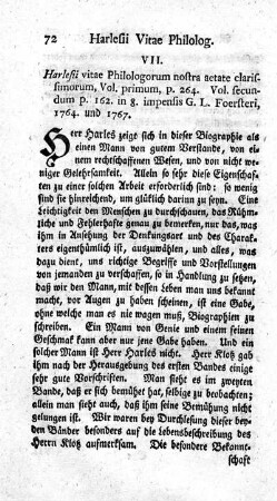 Harlesii vitae Philologorum nostra aetate clarissimorum. Vol. primum.