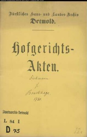 Diekmann, Hans und Herm. Brackhage zu Bavenhausen gegen Osterhagen zu Hagen - Verkauf eines Sieks