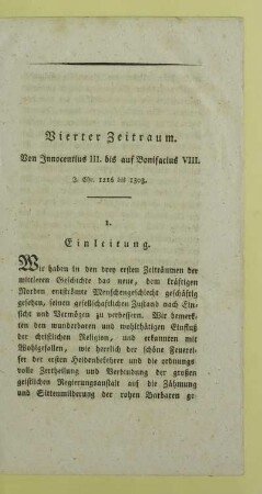 Vierter Zeitraum. Von Innocentius III. bis auf Bonifacius VIII. J. Chr. 1216 bis 1303