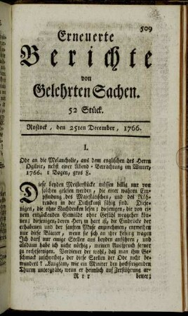 52 Stück. Rostock, den 25ten December, 1766