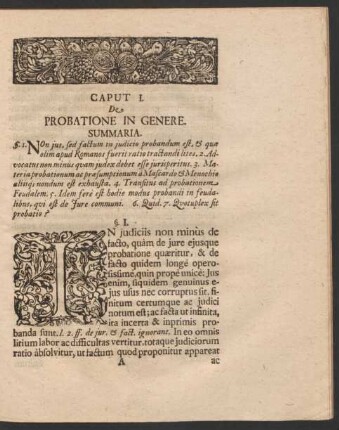 Caput I. De Probatione In Genere.