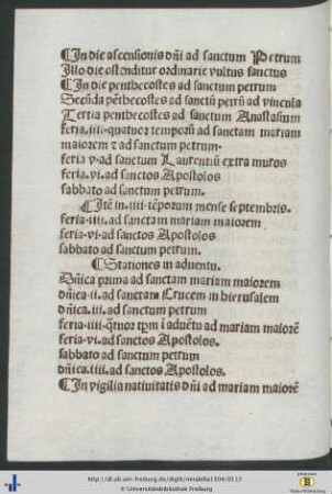 In vigilia nativitatis domini ad mariam maiorem.