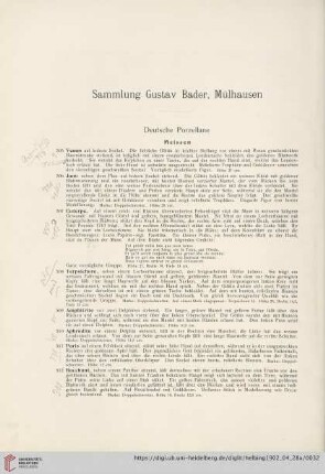 Sammlungen Gustav Bader, Mülhausen (Nr. 505-618a)