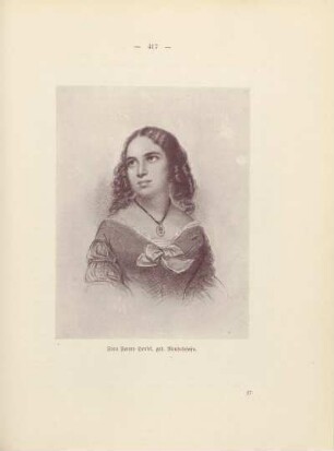 Frau Fanny Hensel, geb. Mendelssohn