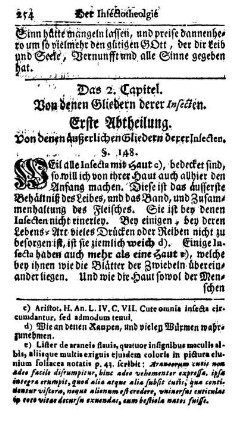 Erste Abtheilung. Von denen äußerlichen Gliedern derer Insecten.