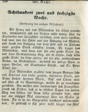 Achthundert zwei und sechzigste Nacht