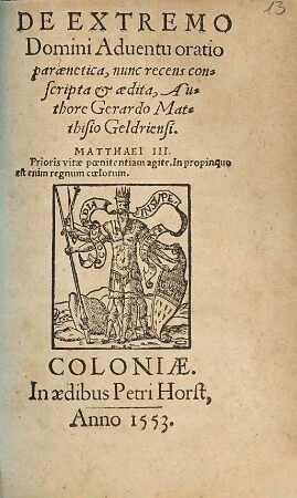 De Extremo Domini Aduentu oratio parænetica