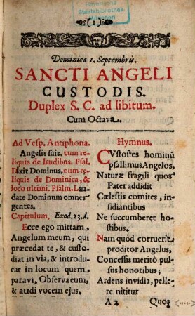 Officium Sancti Angeli Custodis : cum octava ex proprio Viennensi
