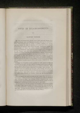 Notes du Chapitre Premier