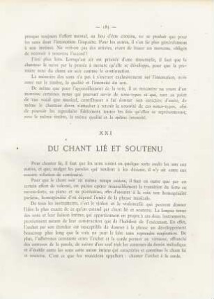 XXI. Chant lié et soutenu. Sons filés