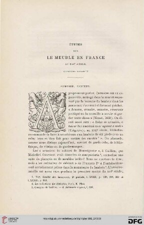2. Pér. 34.1886: Études sur le meuble en France au XVIe siècle, 5