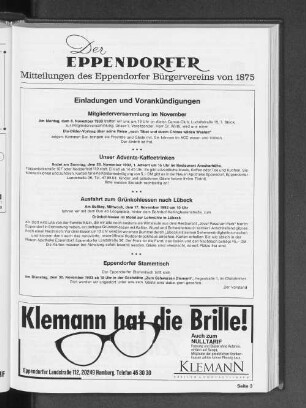 Der Eppendorfer Mitteilungen des Eppendorfer Bürgervereins von 1875