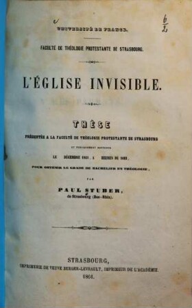 L'église invisible