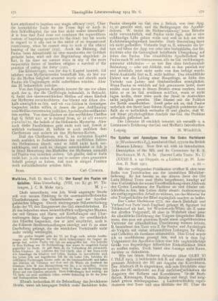 171-172 [Rezension] Watkins, C. H., Der Kampf des Paulus um Galatien