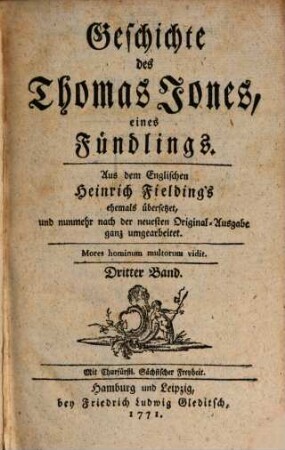 Geschichte des Thomas Jones, eines Fündlings, 3