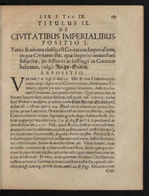 Titulus IX. De Civitatibus Imperialibus.