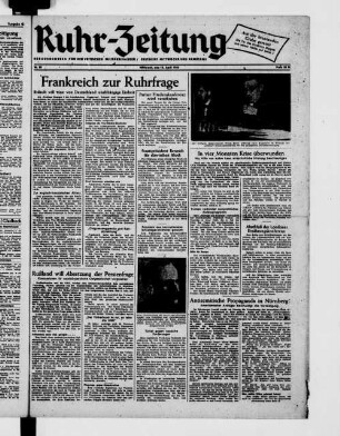 Ruhr-Zeitung ; Ausgabe G ; Gelsenkirchen, Bottrop/Gladbeck