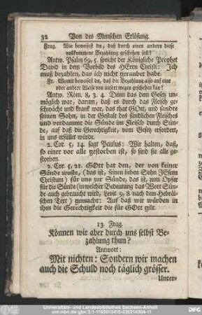 13. Frag. Können wir aber durch uns selbst Bezahlung thun?