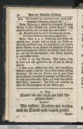 13. Frag. Können wir aber durch uns selbst Bezahlung thun?