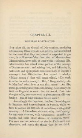 Chapter III. Gospel Of Dilettantism