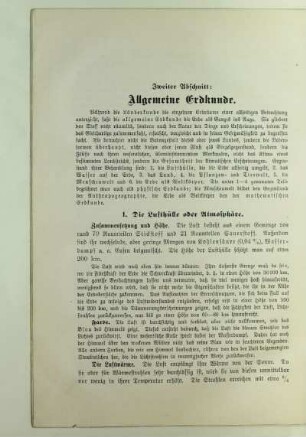 Zweiter Abschnitt: Allgemeine Erdkunde