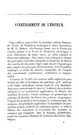 Avertissement de L'Éditeur.