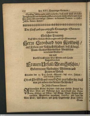 Die fünff und zwanzigste Trauungs-Sermon.