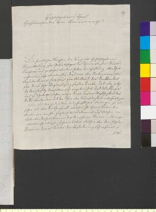 Brief von Henschel, Gebrüder an Goethe, A. von