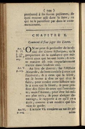 Chapitre X. Comment il faut juger des Livres.
