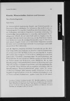 Künstler, Wissenschaftler, Gelehrte und Literaten : Neue Nachschlagewerke