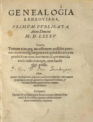Genealogia Ranzoviana