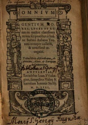 Omnium gentium mores, leges et ritus : tribus libris absolutum opus Aphricam, Asiam & Europam describentibus