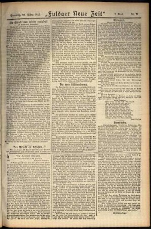 Zweite Ausgabe vom Samstag, den 25. März 1922.
