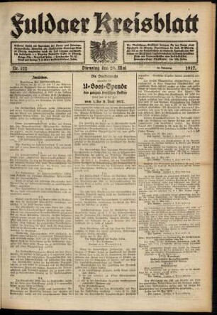Ausgabe vom Dienstag, den 29. Mai 1917.