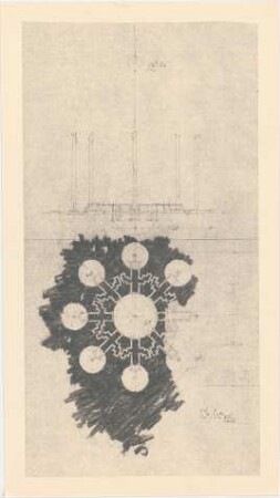 Döllgast, Hans; Marktbreit (Bayern); Pfarrkirche, Treppenaufgang - Beleuchtungskörper (Ansichten; Details)