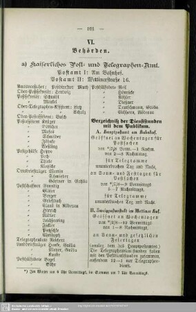 VI. Behördenverzeichnis : Behörden