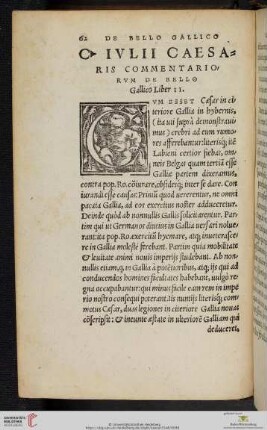 C. Iulii Caesaris commentariorum de bello Gallico liber II.