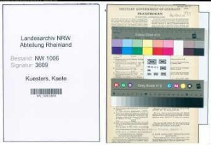 Entnazifizierung Kaete Kuesters , geb. 23.04.1898 ()