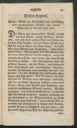 Erstes Kapitel - Fünftes Kapitel