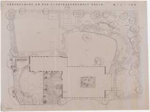 Grünflächen an der Liebfrauenschule, Köln: Lageplan mit Gartenplan 1:100