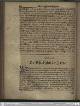 LXXXVIII. Die Schuldigkeit der Zuhörer