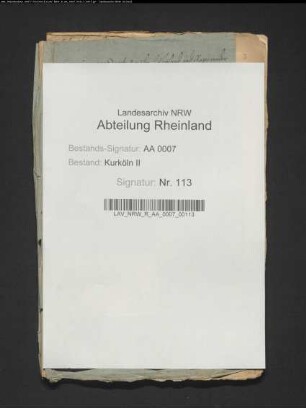 Briefwechsel des Erzbischofs Josef Clemens mit Clemens August, Bischof von Münster und Paderborn