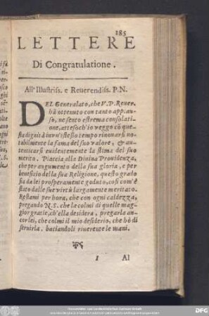 Lettere Di Congratulatione.